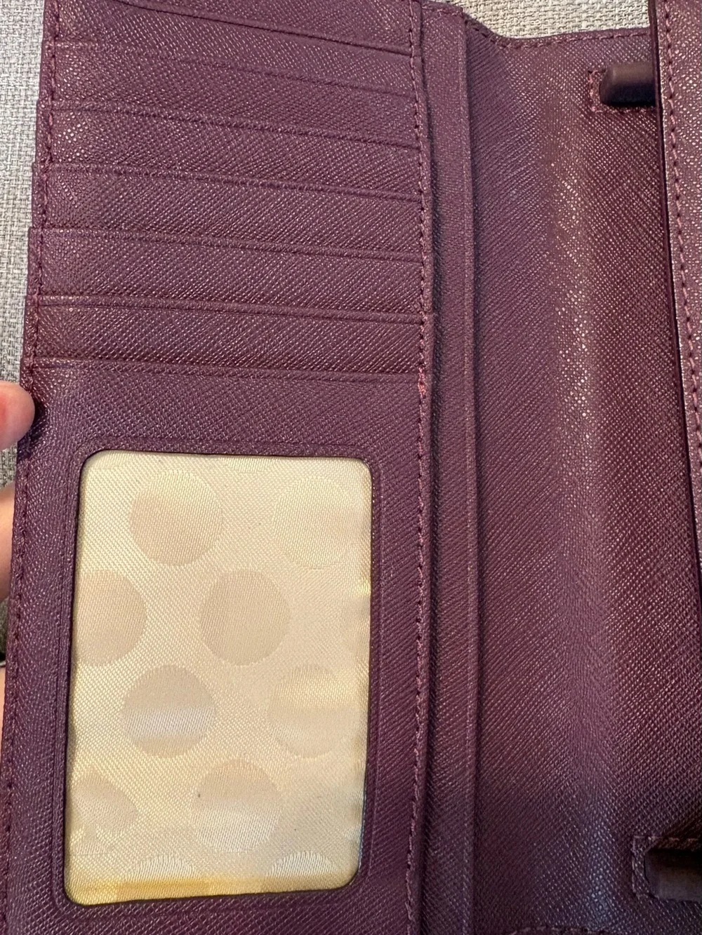 Kate Spade Winni Saffiano Leather Wallet Phone Crossbody Clutch Burgundy - EUC
